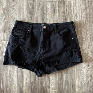 PacSun size 28 black high rise jeans shorts